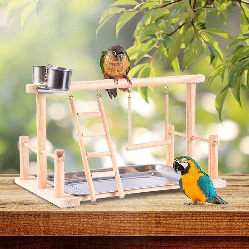 Parrots Wooden Bird Cage Stand - Play Activity Center