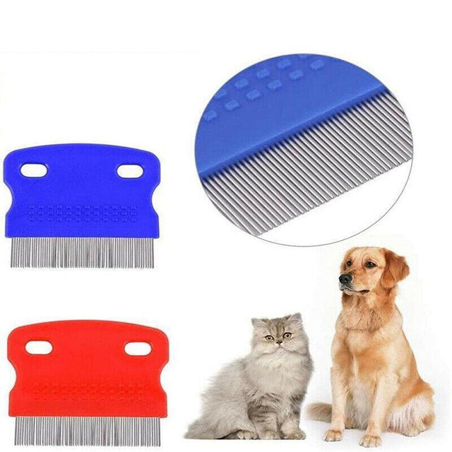 Shedding Brush for Dogs - Stainless Steel Flea Comb for Pets