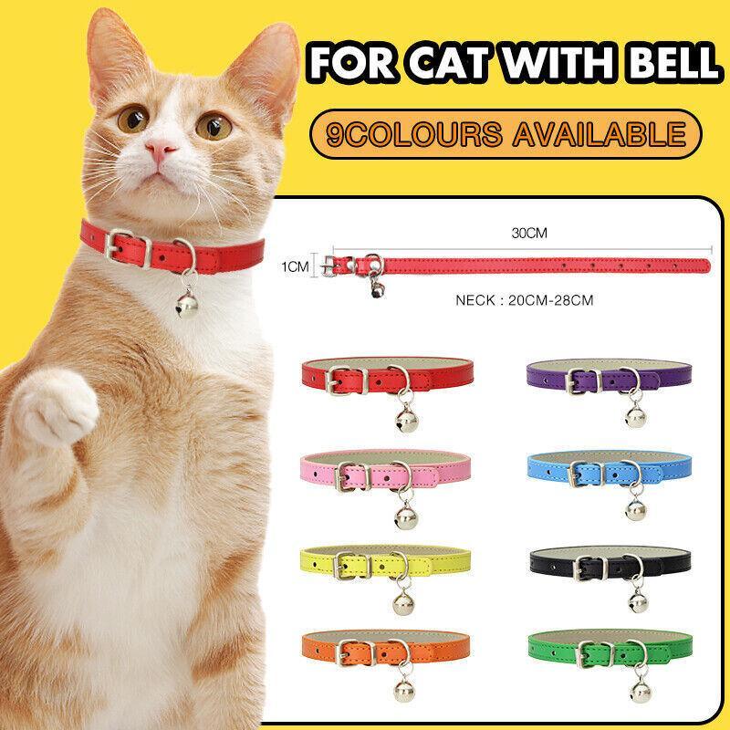 Leather Pet Collar 1*30cm Designer Pet Collars For Cats and Dogs 9 Colours