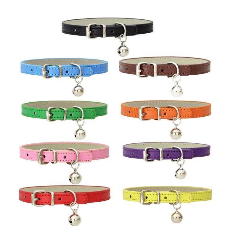 Stylish Designer Dog Collars Premium Leather & Adjustable Fit 9 Colours