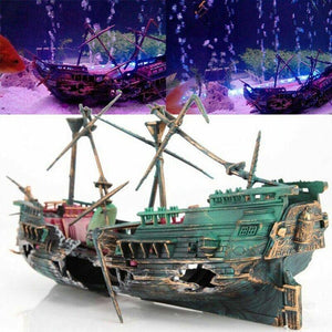 Split Wreck Ship  Aquarium Decor