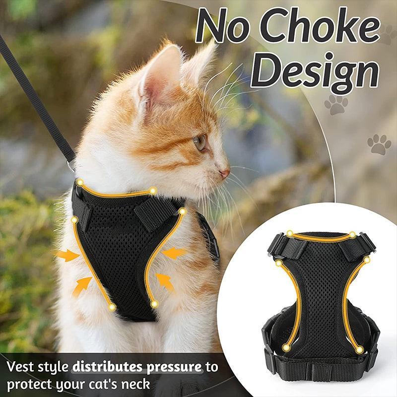 Cat Reflective Vest Harness Black XS/S