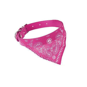 Leather Collar With Bandana Neck Scarf Designer Dog Collars 6 Colours