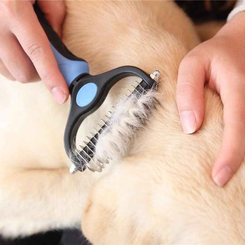 Versatile Deshedding Brush for Dogs & Cat Comb with Massage Gloves