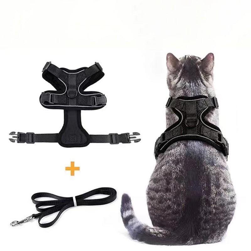 Cat Reflective Vest Harness Black XS/S