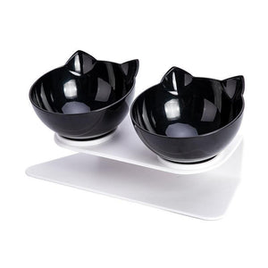 Pet Feeding Double Bowl With Bracket