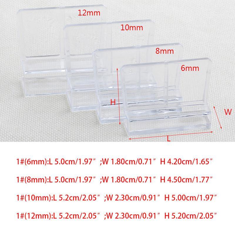 4pcs Aquarium Glass Cover Support Clips 6/8/10/12mm