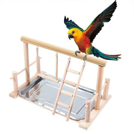 Parrots Wooden Bird Cage Stand - Play Activity Center