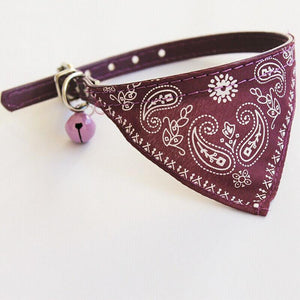 Leather Collar With Bandana Neck Scarf Designer Dog Collars 6 Colours