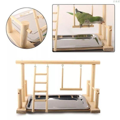 Parrots Wooden Bird Cage Stand - Play Activity Center