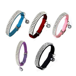 Designer Dog Collar - Suede Rhinestone Collar