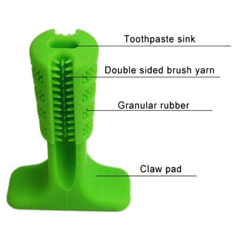 Durable dog chew toy with toothbrush design for effective teeth cleaning