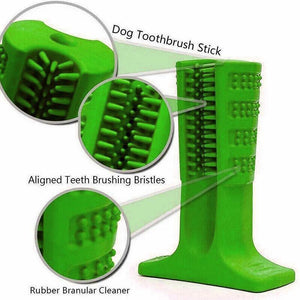 Durable dog chew toy with toothbrush design for effective teeth cleaning