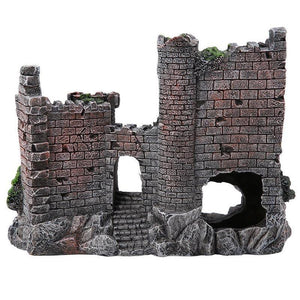 Aquarium Rocks Ancient Castle Tower Aquarium Ornament 17*6*13cm