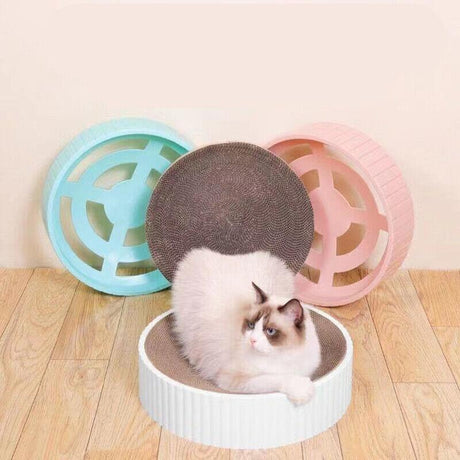 2-in-1 Cat Lounge with Cat Scratching Board for Play and Rest