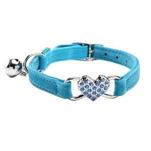 Designer Pet Collars For Dogs and Cats With Heart Crystal  6 Colours