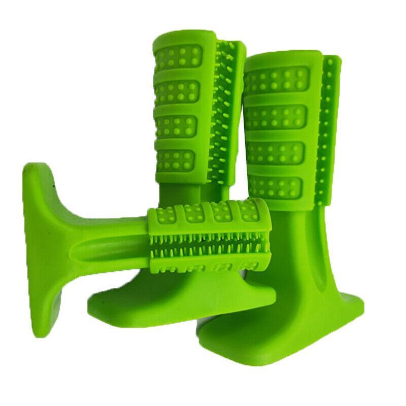 Durable dog chew toy with toothbrush design for effective teeth cleaning