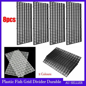 8Pcs Durable Fish Grid Dividers 30*15*0.6cm Black & White