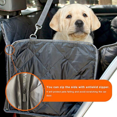 Premium waterproof Dog Seat Covers protecting a car's back seat