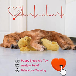 Plush Dog Toy with Heartbeat Simulation