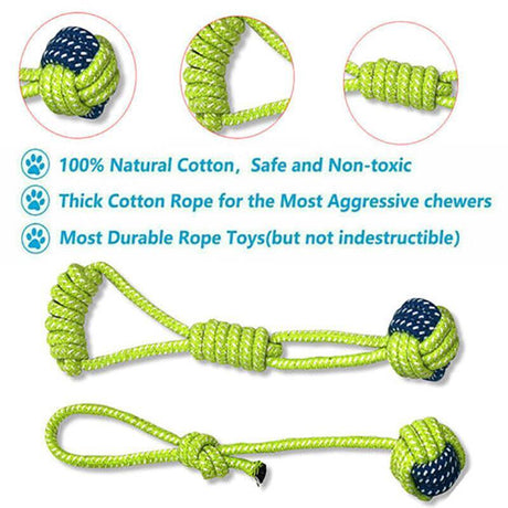 Durable and Fun 7-Piece Dog Rope Toy Set for Active Play