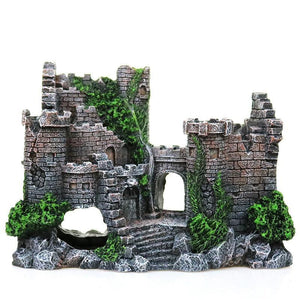 Aquarium Rocks Ancient Castle Tower Aquarium Ornament 17*6*13cm