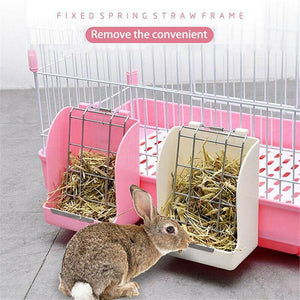 Corner plastic rabbit hay feeder for small animals