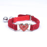 Designer Pet Collars For Dogs and Cats With Heart Crystal  6 Colours