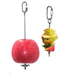 Stainless Steel Bird Parrot Cage Food Skewer Holder 14.5/23cm