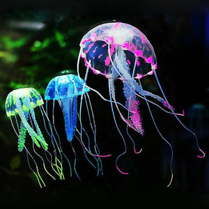 Glowing Jellyfish Ornament For Fish Tank 4 Colours