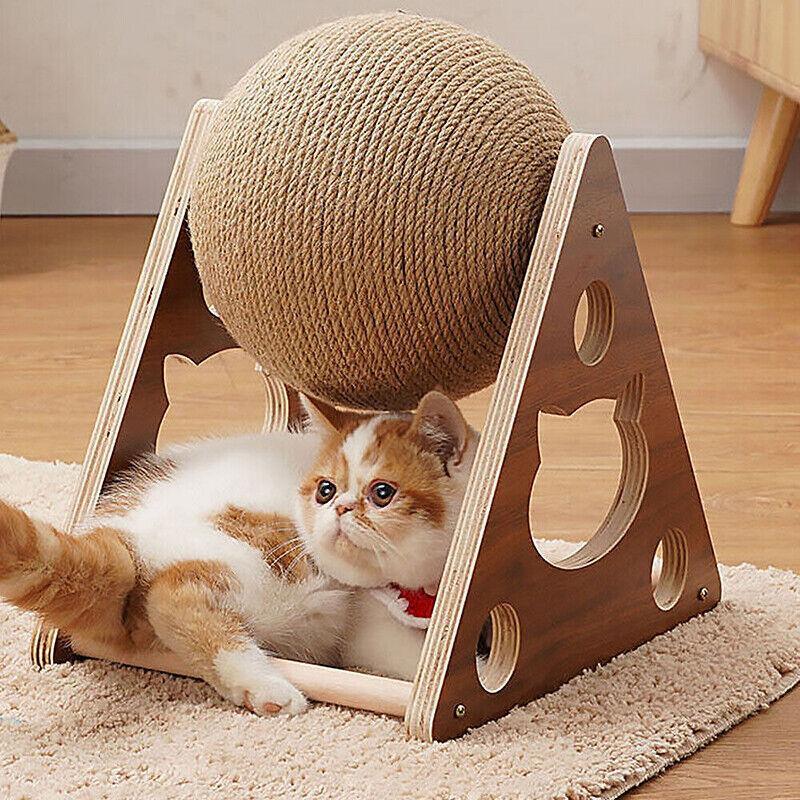 High-quality cat scratching post with natural sisal ball