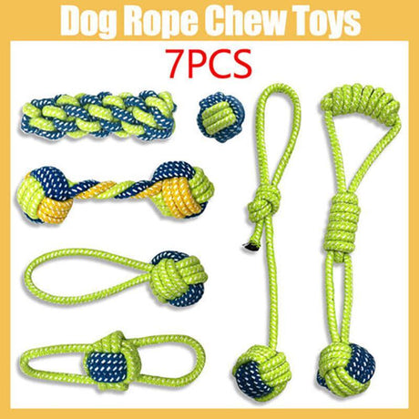 Durable  Dog Tug Toys for Chewing, Tugging & Interactive Play - 7-Piece Set