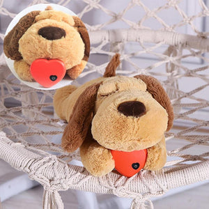 Plush Dog Toy with Heartbeat Simulation