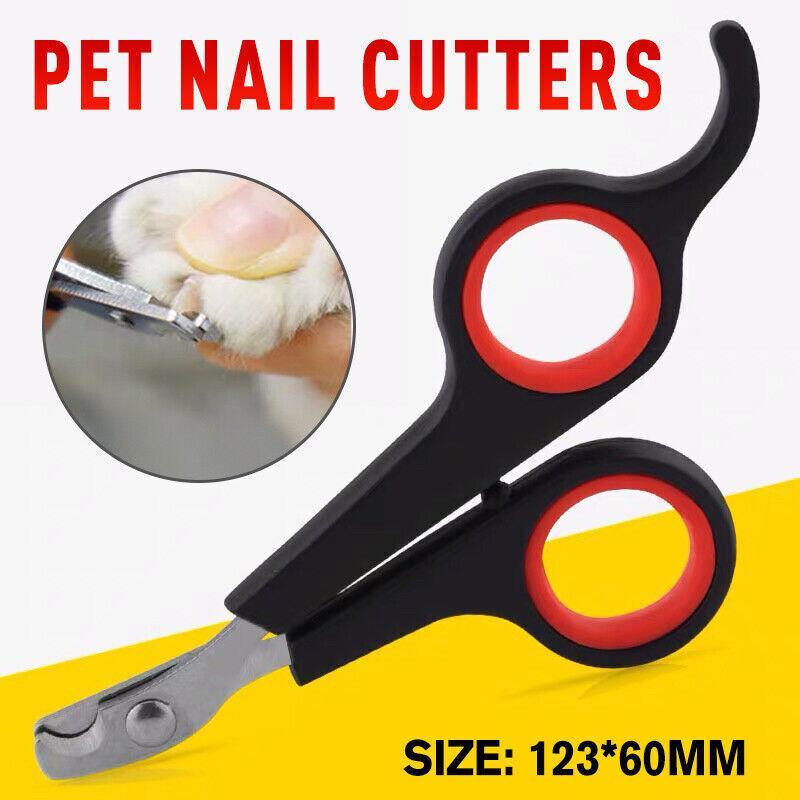 Cat nail clippers with safety guard for small pets including cats, dogs, and rabbits.