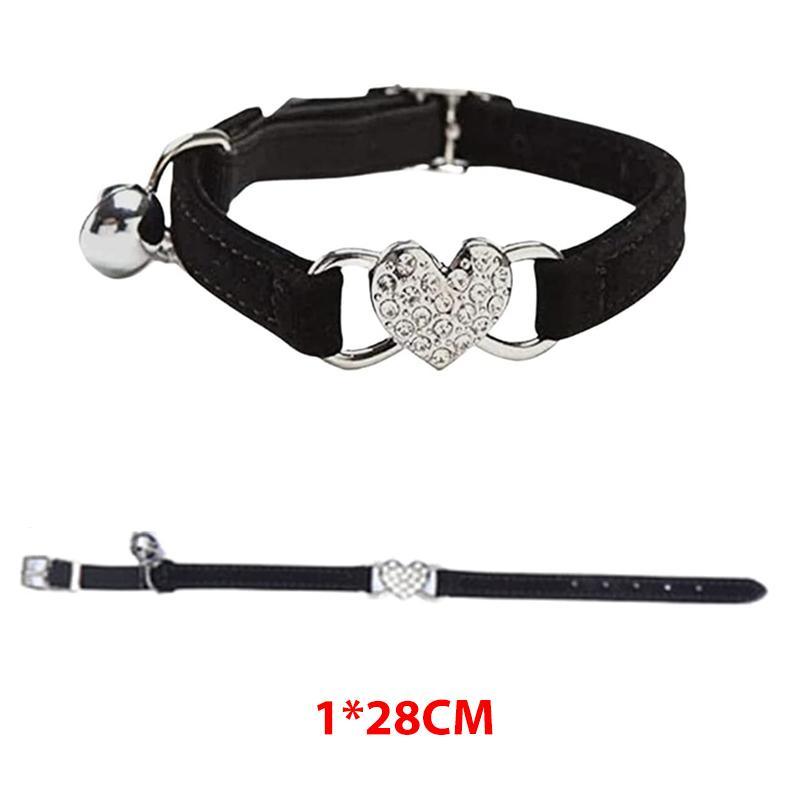 Designer Pet Collars For Dogs and Cats With Heart Crystal  6 Colours