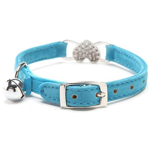 Designer Pet Collars For Dogs and Cats With Heart Crystal  6 Colours