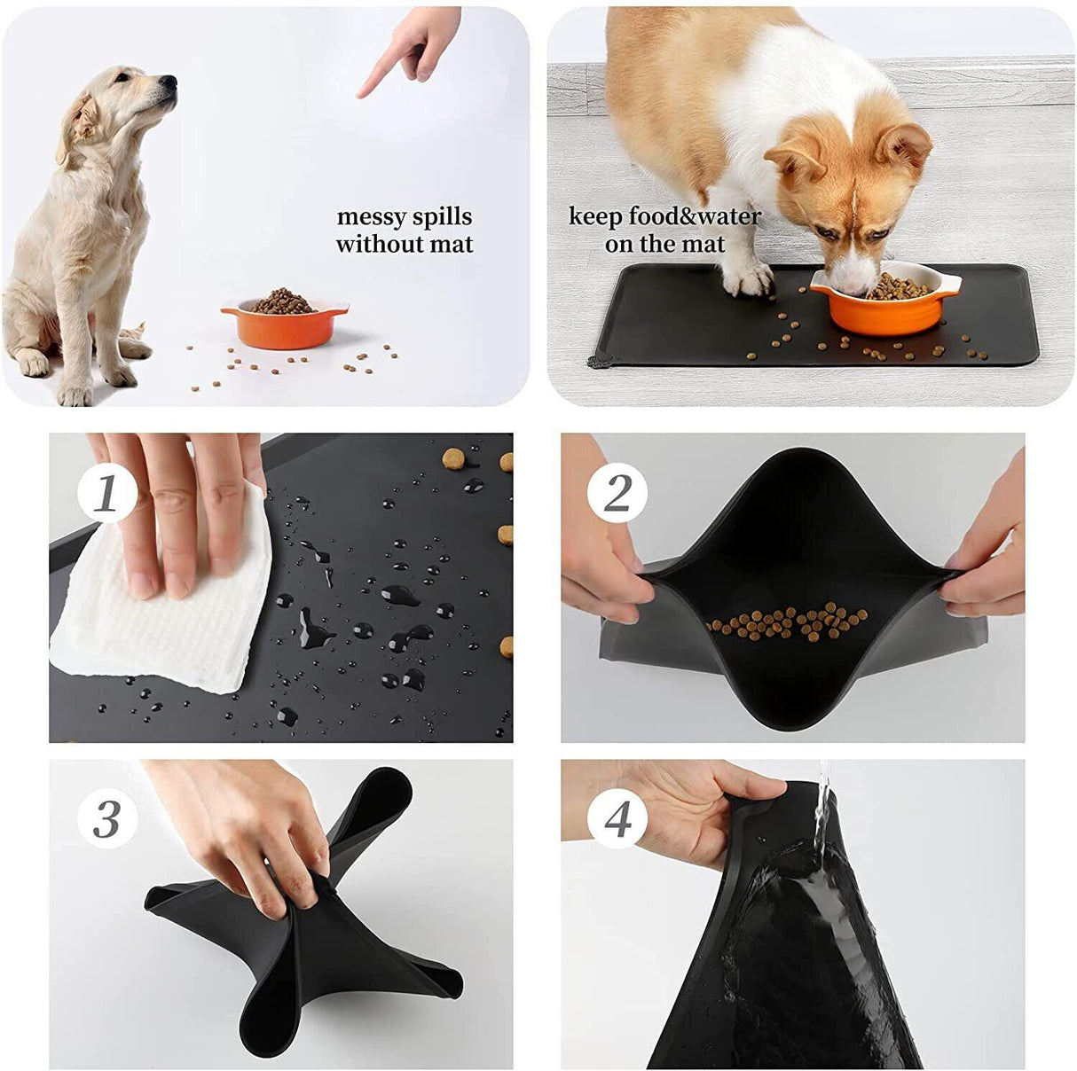 Silicone Pet Feeding Mat for clean and organized feeding area