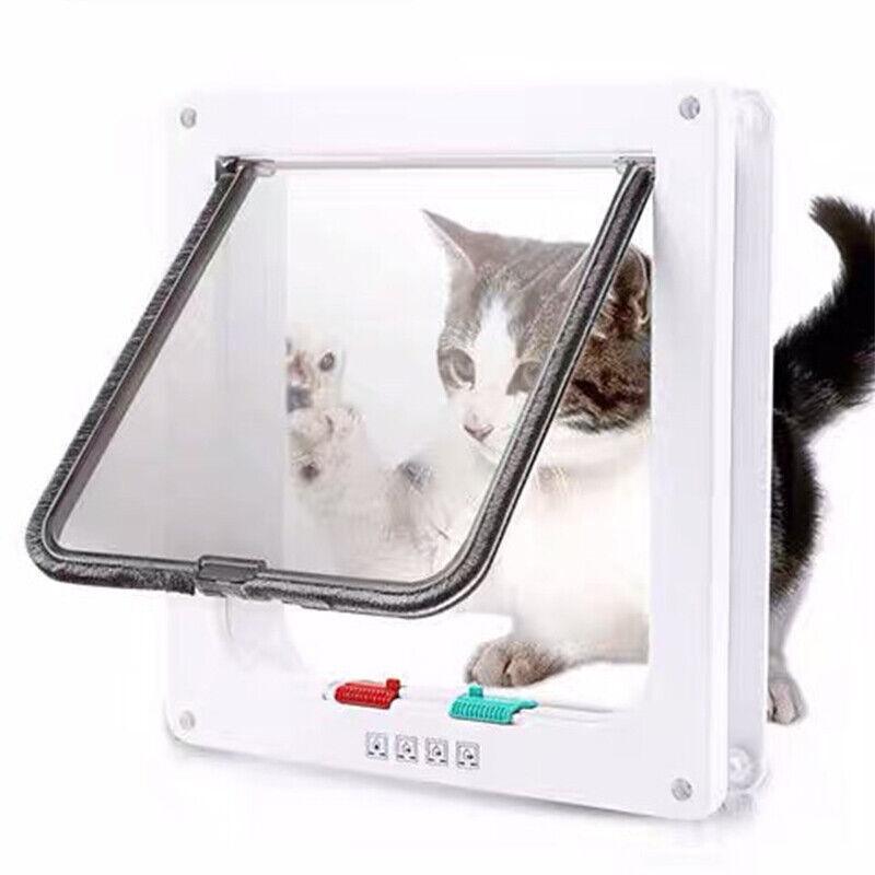 High-quality 4-way lockable cat door with brushy flap