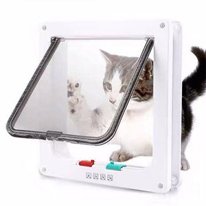 High-quality 4-way lockable cat door with brushy flap