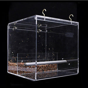 Acrylic Automatic Parrot Bird Feeder 13*13*11cm