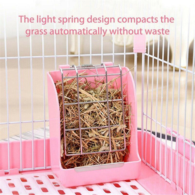 Corner plastic rabbit hay feeder for small animals