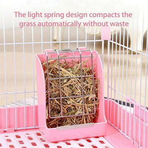 Corner plastic rabbit hay feeder for small animals