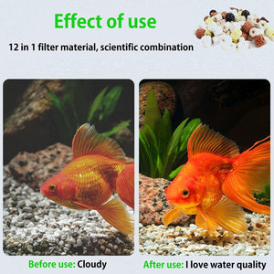 12-in-1 Ceramic Bio Balls with Biological Filter Media for Aquariums and Ponds