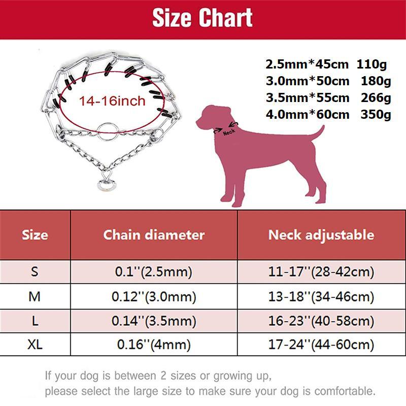 Adjustable Chain Dog Collar Metal Training Collar