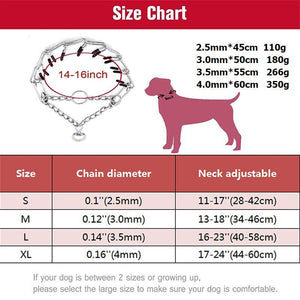 Adjustable Chain Dog Collar Metal Training Collar