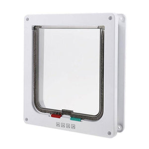 High-quality 4-way lockable cat door with brushy flap