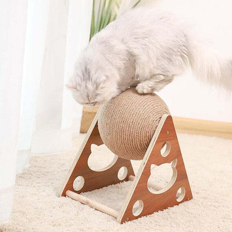 High-quality cat scratching post with natural sisal ball