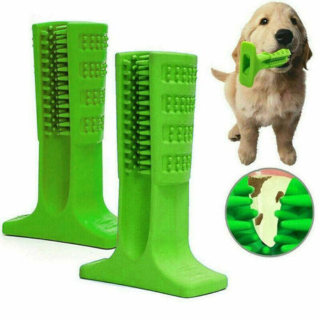 Durable dog chew toy with toothbrush design for effective teeth cleaning