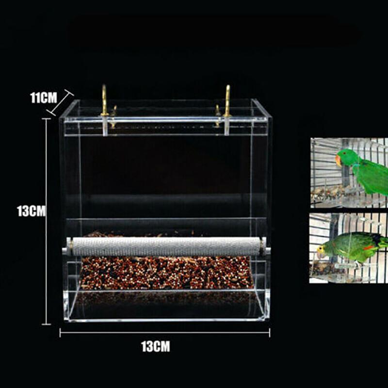 Acrylic Automatic Parrot Bird Feeder 13*13*11cm