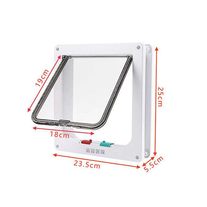 High-quality 4-way lockable cat door with brushy flap